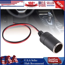 12V/24V Car Cigarette Lighter Charger Cable Female Socket Plug Connector Adapter