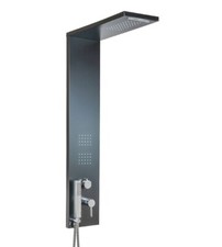 COLONNA PANNELLO DOCCIA METAFORM TREND NERO OPACO IDROMASSAGGIO E CASCATA H110