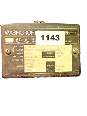 #ad #ad ASHCROFT B424S XFS PRESSURE SWITCH 200 PSI Set 100 PSI $169.99