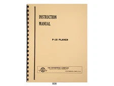 Enterprise Crescent P-18 Wood Planer Instruction and Parts List Manual *838 