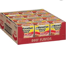 (12 Packs) Maruchan Beef Flavor Lunch Ramen Noodles,2.25 Oz