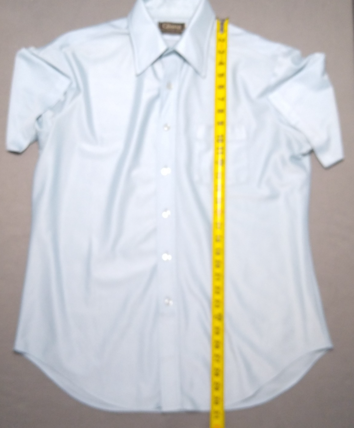Vtg 70's Qiana Shirt XL DuPont Nylon Button Up 17 Sleeve Blue Disco ...