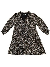 Zara Women’s Black Floral Dress Midi Size Small