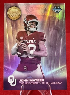 2025 Bowman Chrome U DEANS LIST SSP #DL-9 John Mateer Case Hit Oklahoma