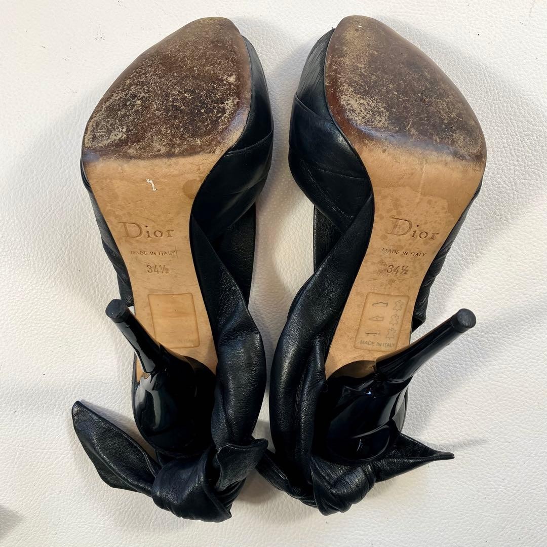 Christian Dior Pumps Heel Ribbon Leather Black EU34.5/US4.5 107319c thumbnail 19