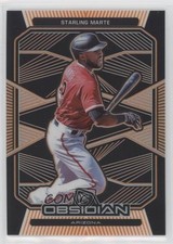 2020 Panini Chronicles Obsidian Electric Etch Orange 46/50 Starling Marte 0m4q