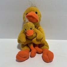 Vintage Kids Preferred Yellow Mama Duck  Duckling Easter Stuffed Animal Plush