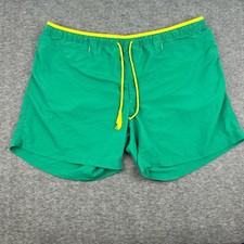 Duluth Trading Co Shorts Mens 3XL Green Zip Swim Trunks Drawstring Beach Nylon