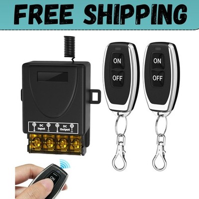 30A 12V Wireless Remote Control Switch Kit - Heavy Duty Relay with 2 Remotes, 32