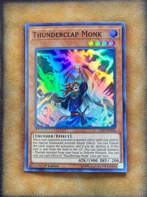 Yugioh Thunderclap Monk SAST-EN026 Super Rare 1st Ed NM