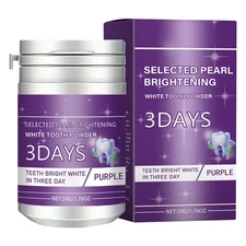 3-Day Teeth Powder, For Controlling Dental Plaque, Mint Flavor With Purple