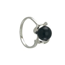 Sterling Silver Black Onyx Solitaire Ring