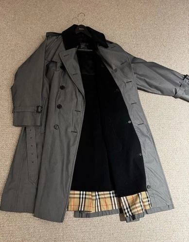 Burberry London Men's Canvas Trench Coat | Made in England | Gray | Size 52 image 8