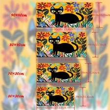40 90cm1pc Black Cat Jumping Flowers Gaming Desk Mat - Cute Kitten  Mouse Pad w