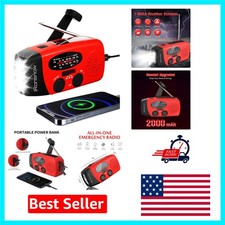 Portable NOAA Weather Radio with SOS Alarm, 2000mAh Charger for Outdoor Safety