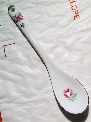 Rare Vintage Orig Noritake Rosalie Spoon For Sugar Bowl Roses & Real Gold Trim