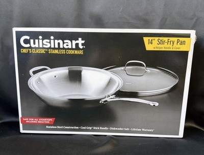 Cuisinart 726-38H Chef's Classic 14 Inch Stir-Fry Pan, Helper Handle & Cover 