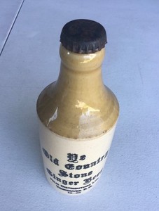 Vintage Ceramic Stoneware Ginger Beer Bottle Ye Old Country Stone Vancouver BC