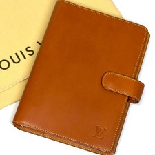 LOUIS VUITTON Nomad Agenda MM Planner Cover R20473 Caramel Leather A6 Size JAPAN