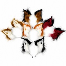 Fox Ear Headband Faux Fur Cosplay Animal Ears Cute Hair Hoop for Costume Party