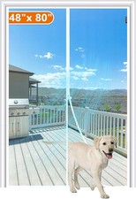 MAGZO Magnetic Screen Door Fit Size 48 48 x 80 Inch, White