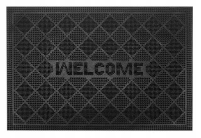 Rubber Doormat 60x40cm, Black, Anti-slip, Universal