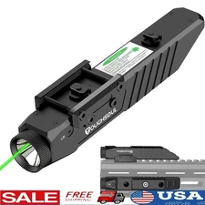 Tactical Flashlight Green Laser Sight Combo 1450 Lumen Rechargeable Rifle Light