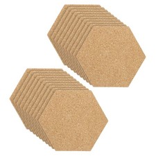 4x3" 1/8" Thick Cork Board Tiles, 20 Pcs Hexagon Bulletin Board