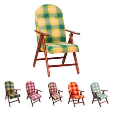 Poltrona in Legno AMALFI Sedia Reclinabile MASLEGNO Cuscino Imbottito 108x65x60