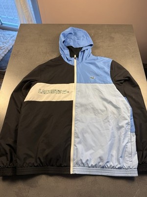 Lacoste Sport Windbreaker Jacke Blau Schwarz Y2K Vintage XL