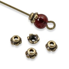 Antique Brass 4mm Scalloped Bead Caps, 20-Pack Small Delicate Earring Caps