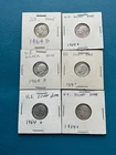 1964-D Roosevelt Dimes 90% Silver (6 lot)