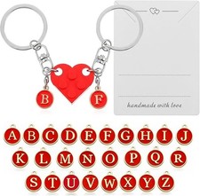 Valentine Heart Keychain for Couples Gift for Boyfriend Girlfriend Matching