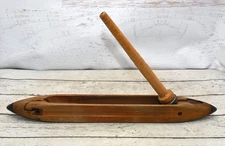 Vtg Antique Wooden Weaving Shuttle Shambow 829 #5 Wood Metal Tips 14.5"
