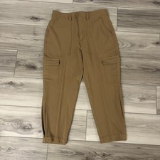 BANANA Republic SLIM REFINED STRETCH CARGO PANT 8 Tan High waist Tapered Barrel