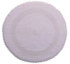 36 Inches Round Hand Knitted Crochet Border Bath Rug