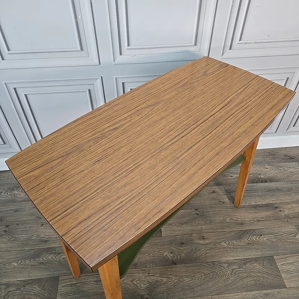 Retro Vintage Beech & Formica Tall Side Lamp Table Console – Mid Century Utility - Image 3 of 4