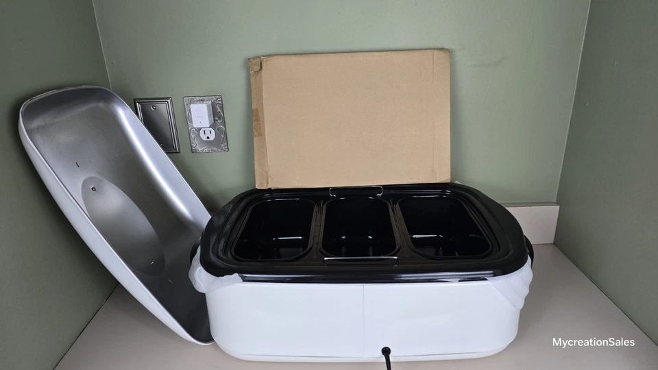 Rival Select 16 Quart Roaster Oven Stainless with Buffet Server Warms 3 Foods - Image 3 of 4