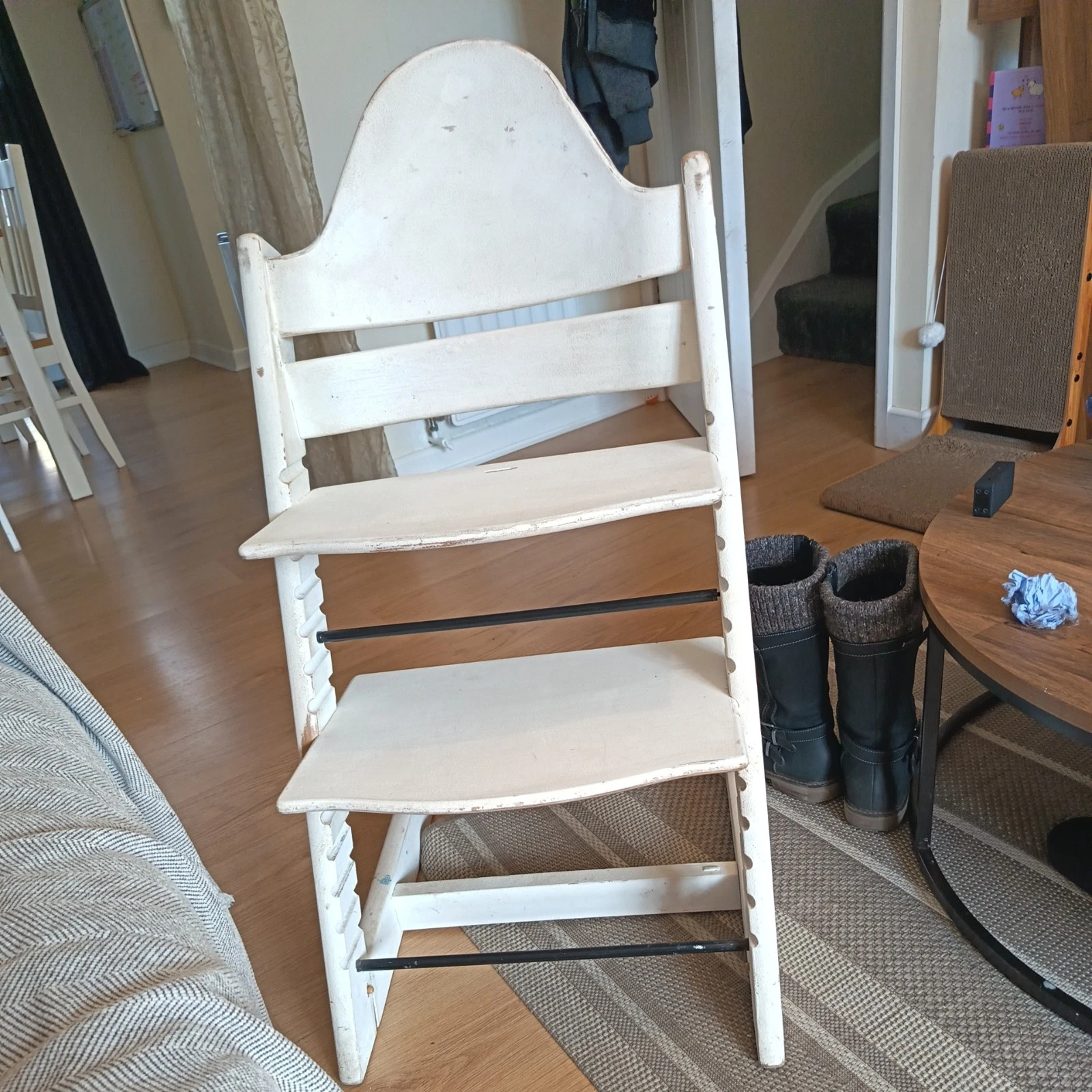 Stokke Tripp Trapp Highchair Painted White. Well loved