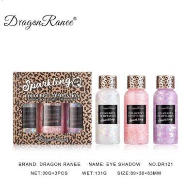 Dragon Ranee 3-teiliges Sparkling Glitter Set für Augen Gesicht & Haare 3 x 30g