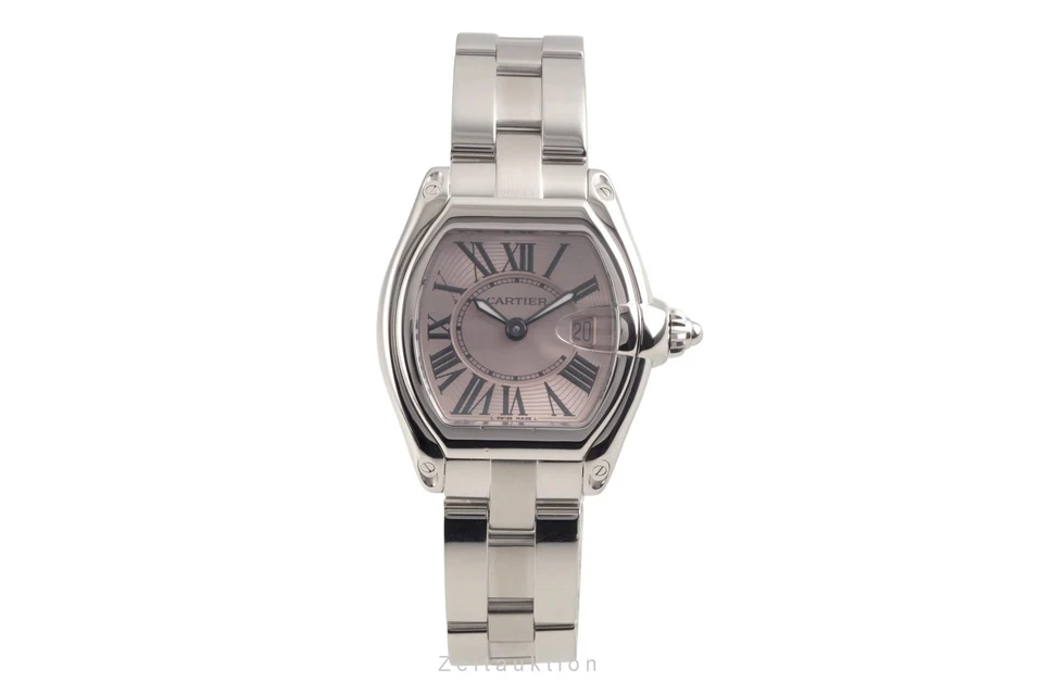 Cartier Roadster Pink Dial Edelstahl Quarz Damenuhr Ref. W62017V3 2675 - Bild 1 von 4