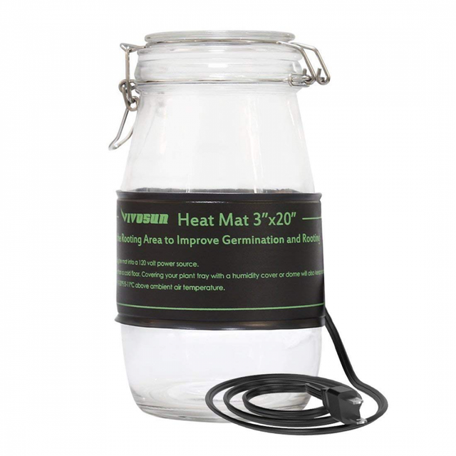 Heat Mat Pad WArm Jar Wrap 3x20" Hydroponic Seedling Brewing
