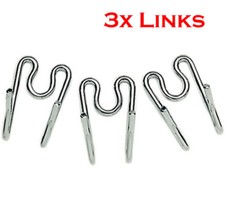 3x Herm Sprenger Chrome Plated Steel Extra Links for Prong Collar 2.25mm