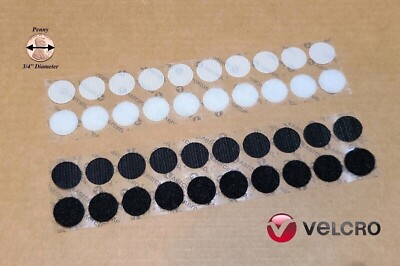 VELCRO  Brand Stick-On Dots- 3/4'' Inch Diameter Circles  - (10 Sets Hook & Loop)