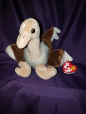 TY Beanie Baby   STRETCH the Ostrich 97 - Manufacturers defect - RARE - mint