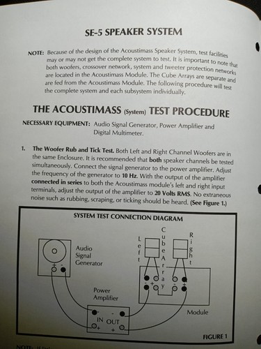 BOSE SE-5 Service Manual Original Acoustimass Speaker System - 第 2/3 張圖片
