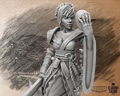 Kunoichi Kitsune Miniatur Samurai Figur für RPG wie D&D 5e Pathfinder in 32mm