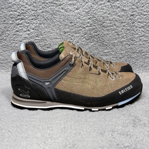 Salewa MTN Trainer Pelle Womens Size 9 Hiking Shoes Sneakers Laguna Bamboo Suede