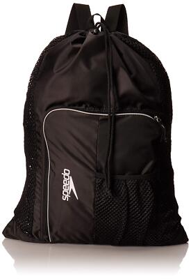 Speedo Deluxe Ventilator Mesh Equipment Bag Quick Drying Black Backpack Strap