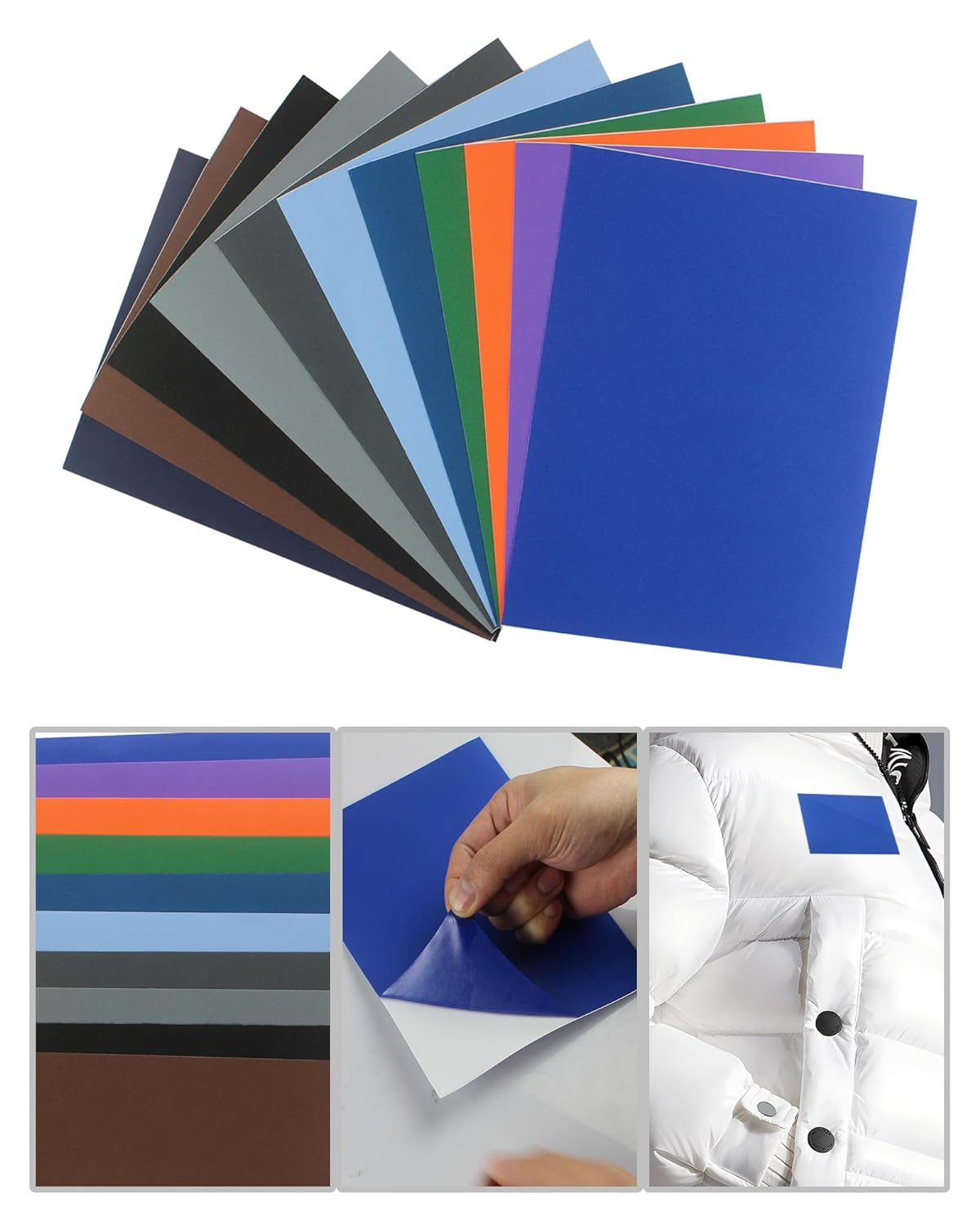 20Sheets Puffer down Jacket Repair Patch Kit,20Colors Nylon Fabric